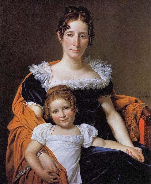 Jacques-Louis David The Comtesse Vilain XIIII and Her Daughter oil painting image